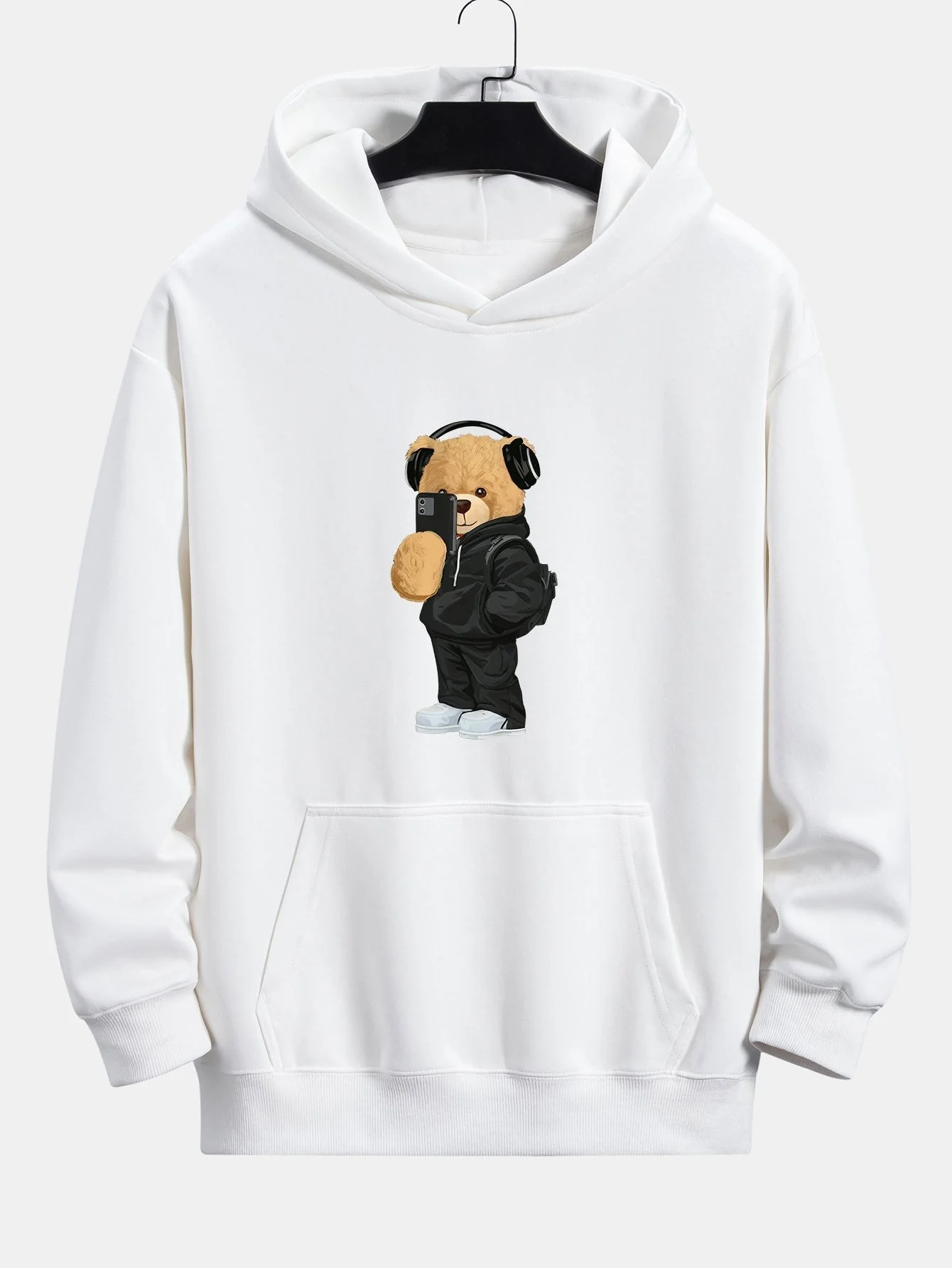 Henry | Fashion Bear Taking Photo Print Relax Fit Hoodie - Image 7