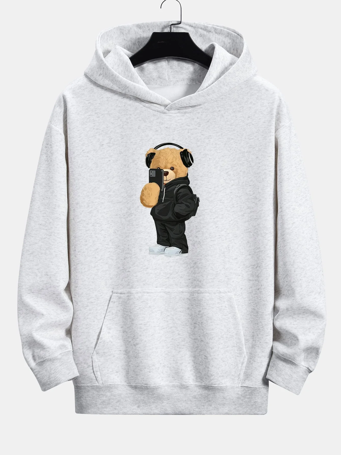 Henry | Fashion Bear Taking Photo Print Relax Fit Hoodie - Image 9