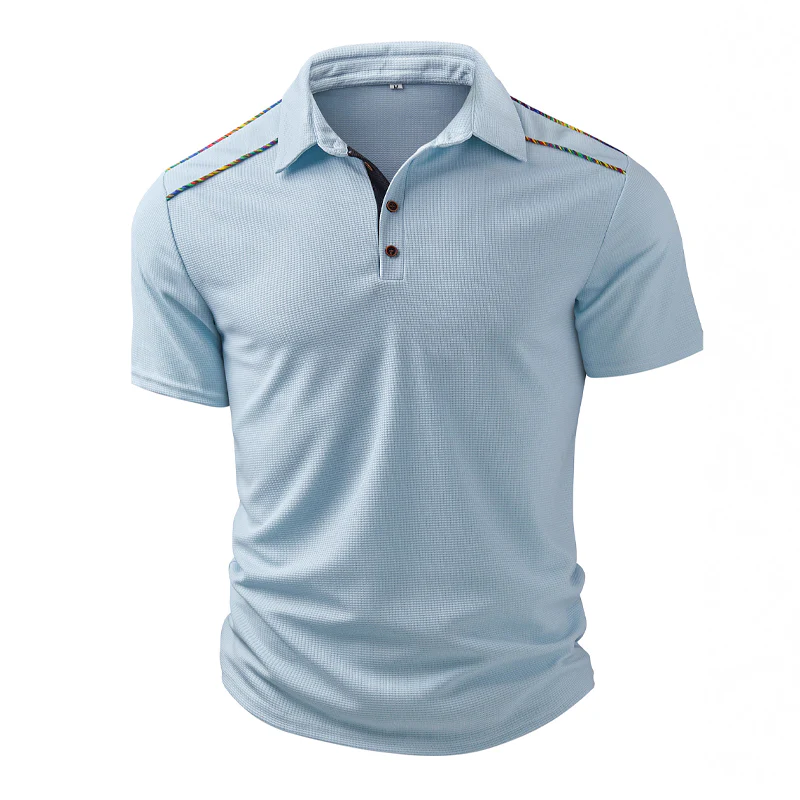 Henry | Men'S Waffle Stitching Short-Sleeved Polo Shirt - Image 3