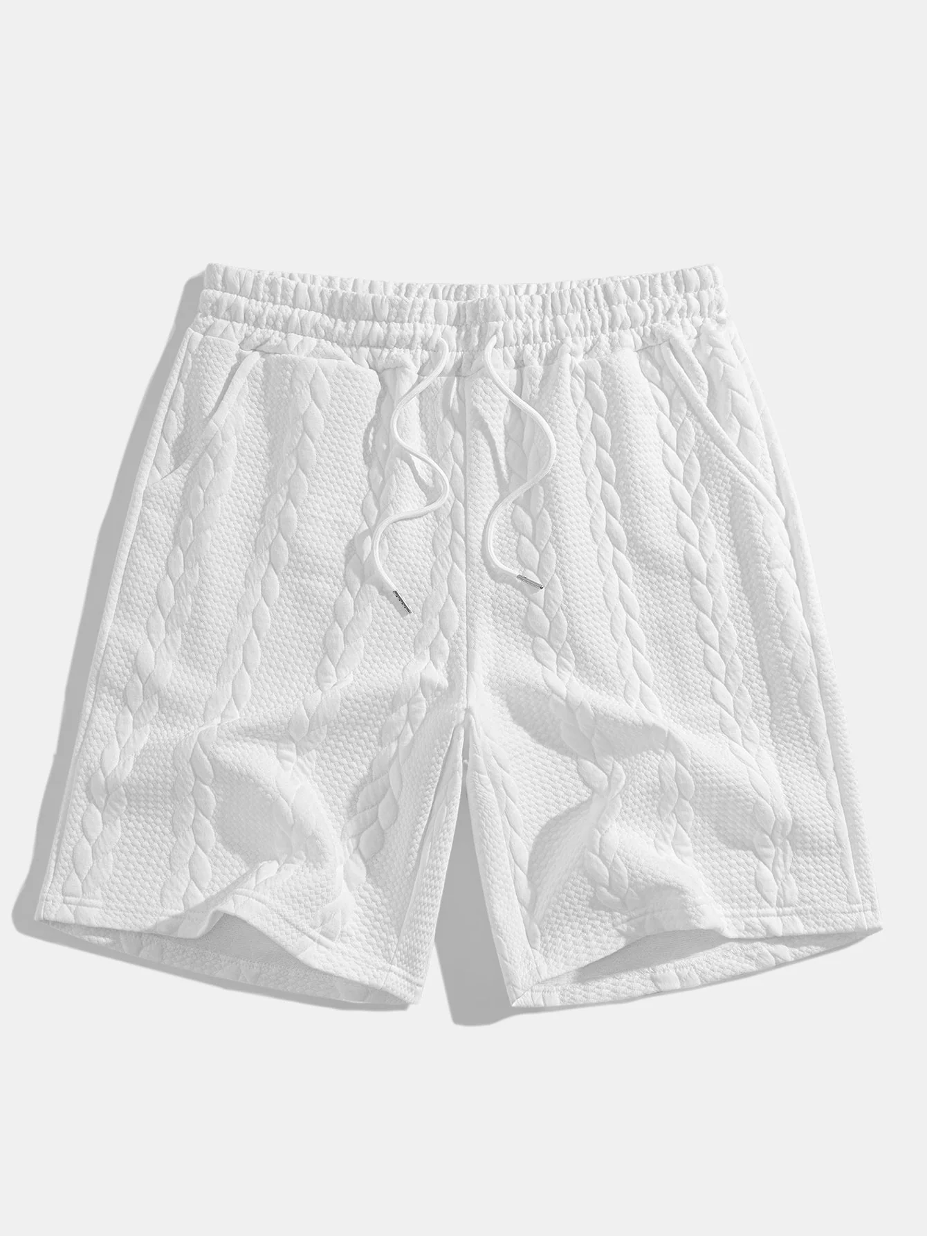 Heraclio® | Relax Fit Mid-Length Sleeve Twist Jacquard T-Shirt & Shorts - Image 7