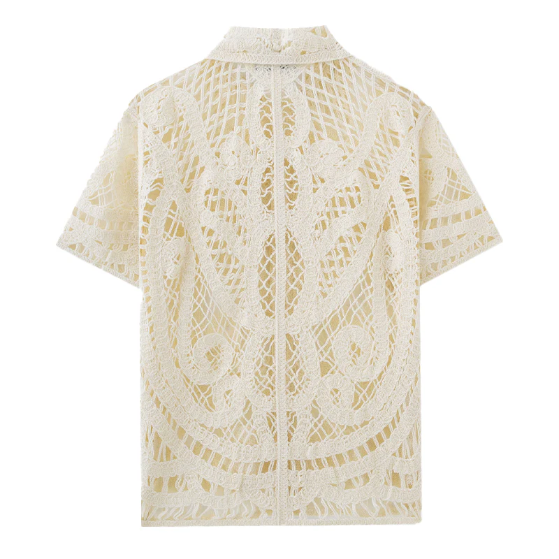 Herbert | Men'S Solid Color Knitted Jacquard Short-Sleeved Shirt - Image 4