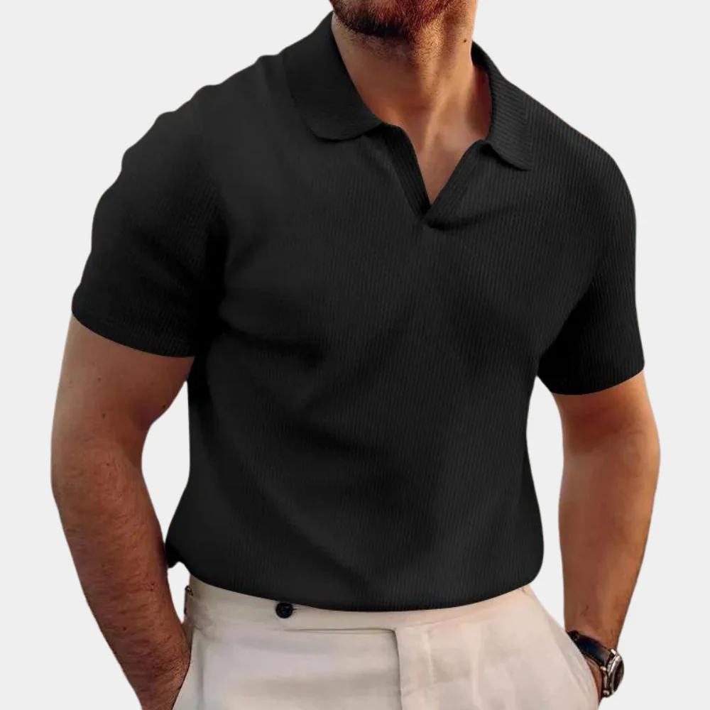 Hereward® | Casual Men'S Shirt With V-Neck And Lapels - Image 2