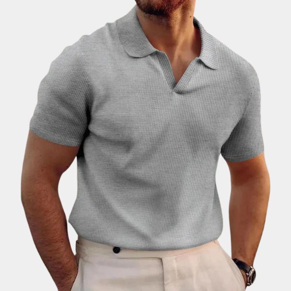 Hereward® | Casual Men'S Shirt With V-Neck And Lapels - Image 3