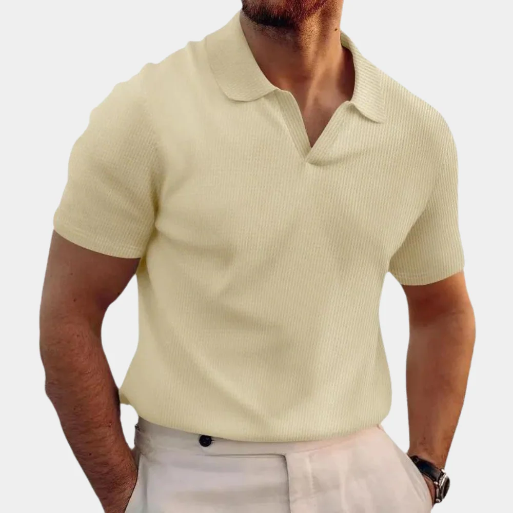 Hereward® | Casual Men'S Shirt With V-Neck And Lapels - Image 4