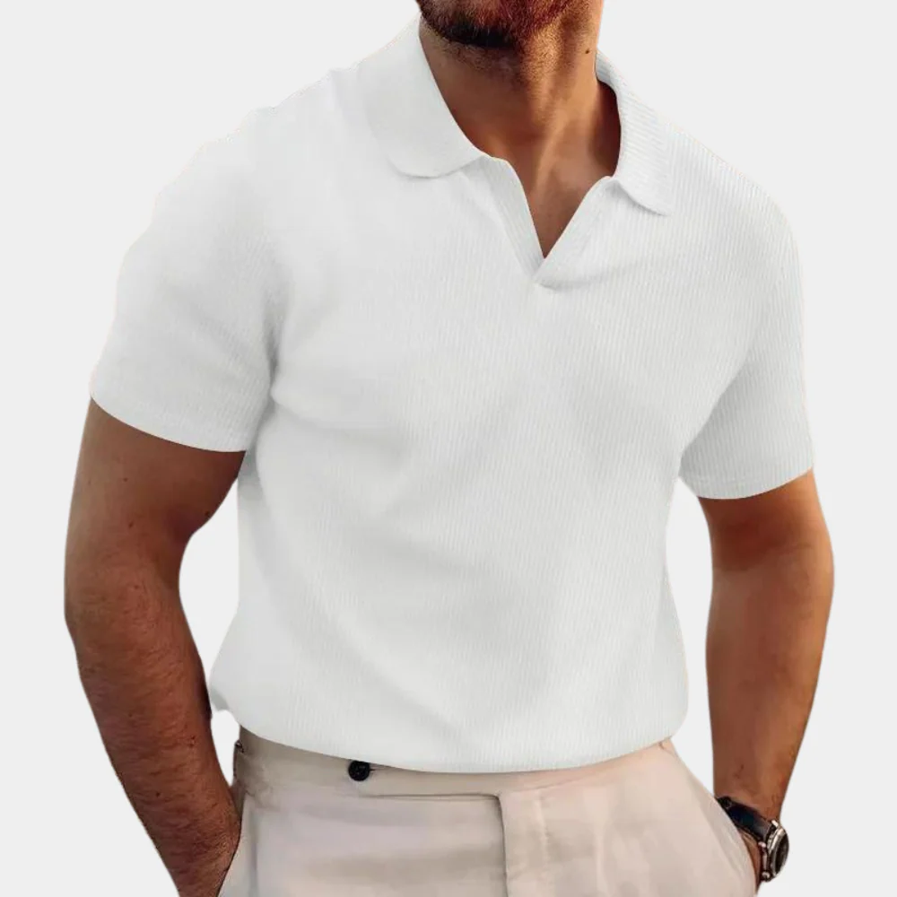 Hereward® | Casual Men'S Shirt With V-Neck And Lapels - Image 5