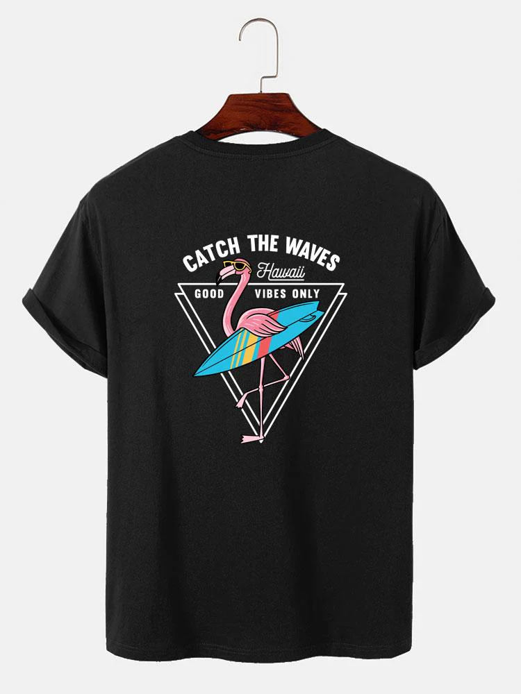 Herman® | Surf Flamingo Print T-Shirt - Image 2