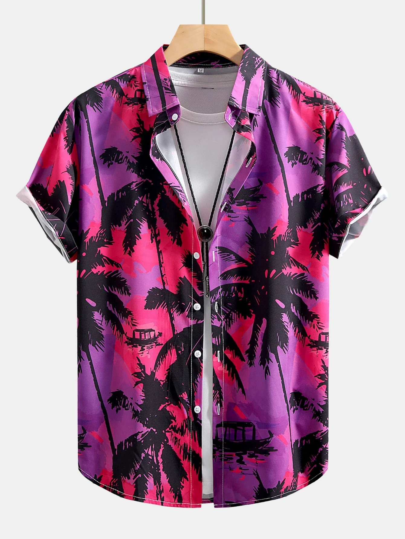 Hermenegildo® | Palm Tree Print Button Up Shirt & Swim Shorts - Image 2