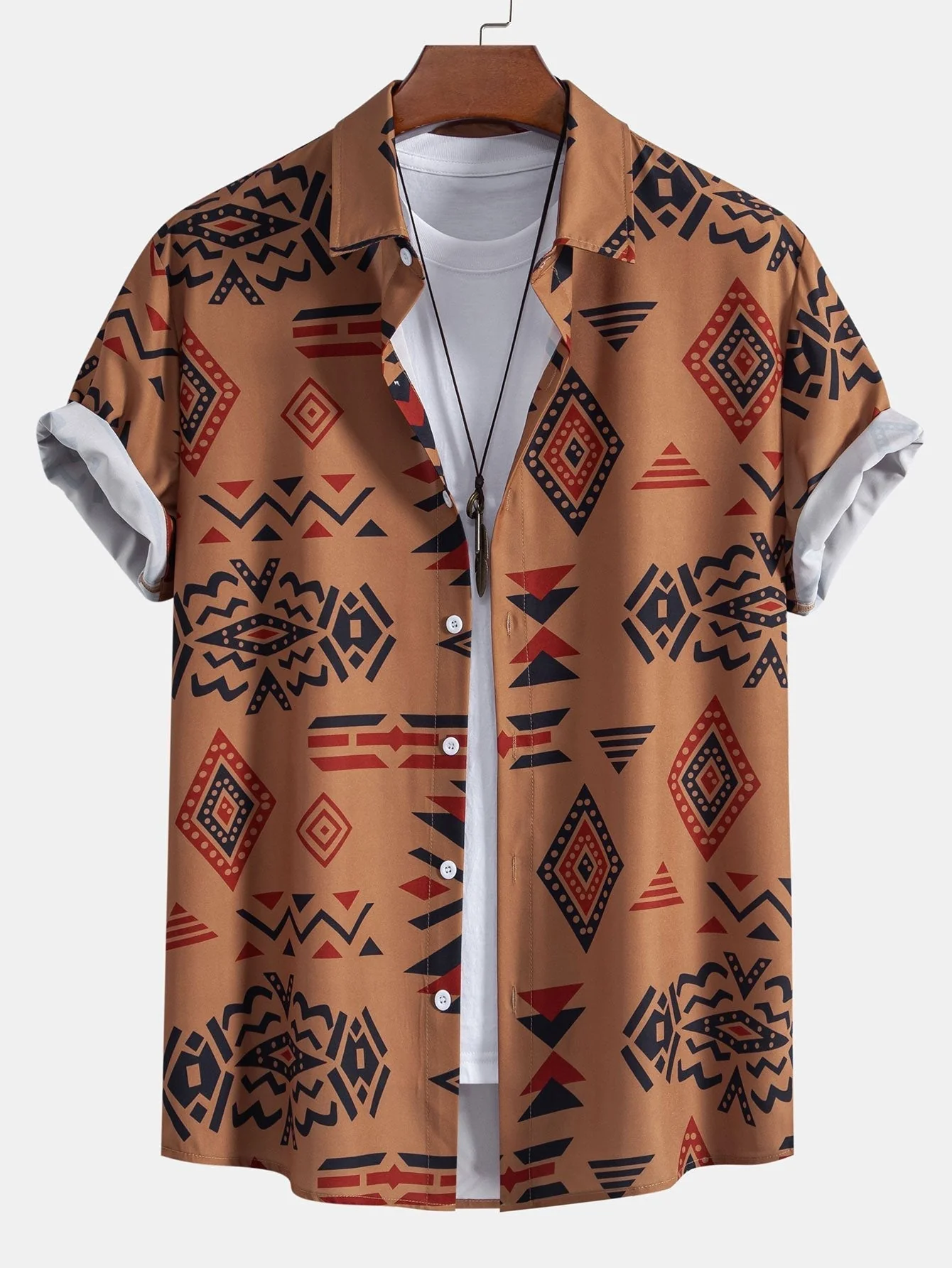 Hermes® | Aztec Geometric Print Shirt & Swim Shorts - Image 6