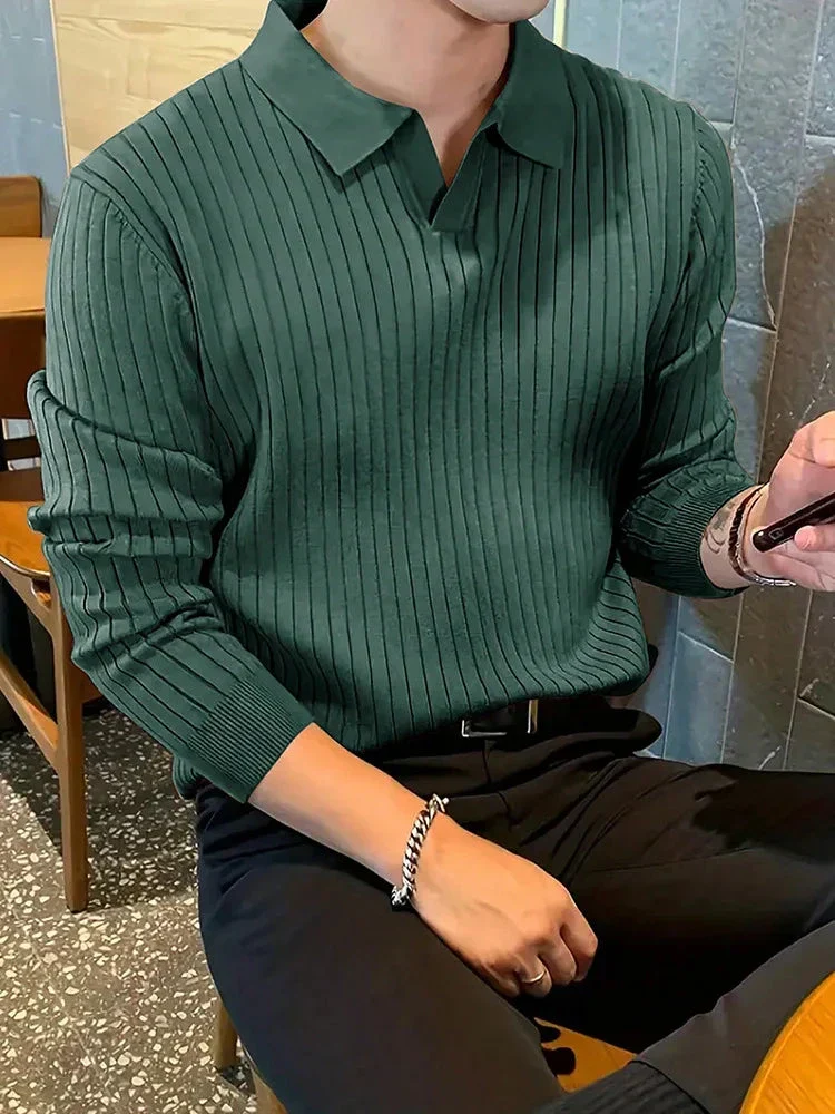 Hermes® | Long Sleeve Ribbed Polo - Image 2