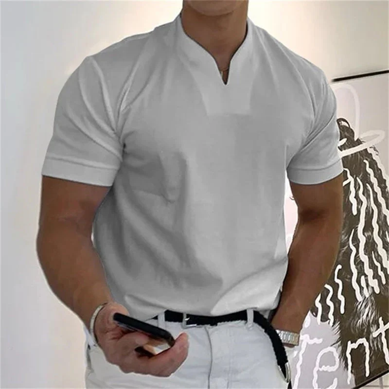 Higinio® | V-Neck Fitted T-Shirt - Image 7