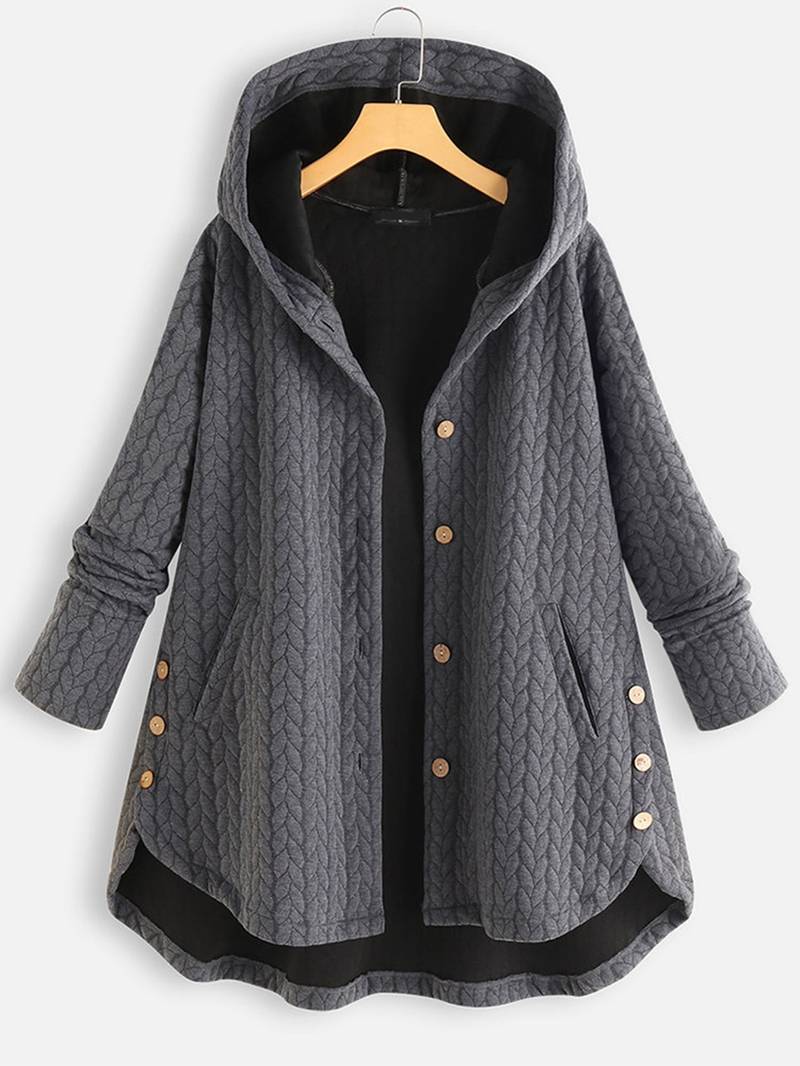 Hilario | Women's quilted hooded jacket with button placket - Image 11