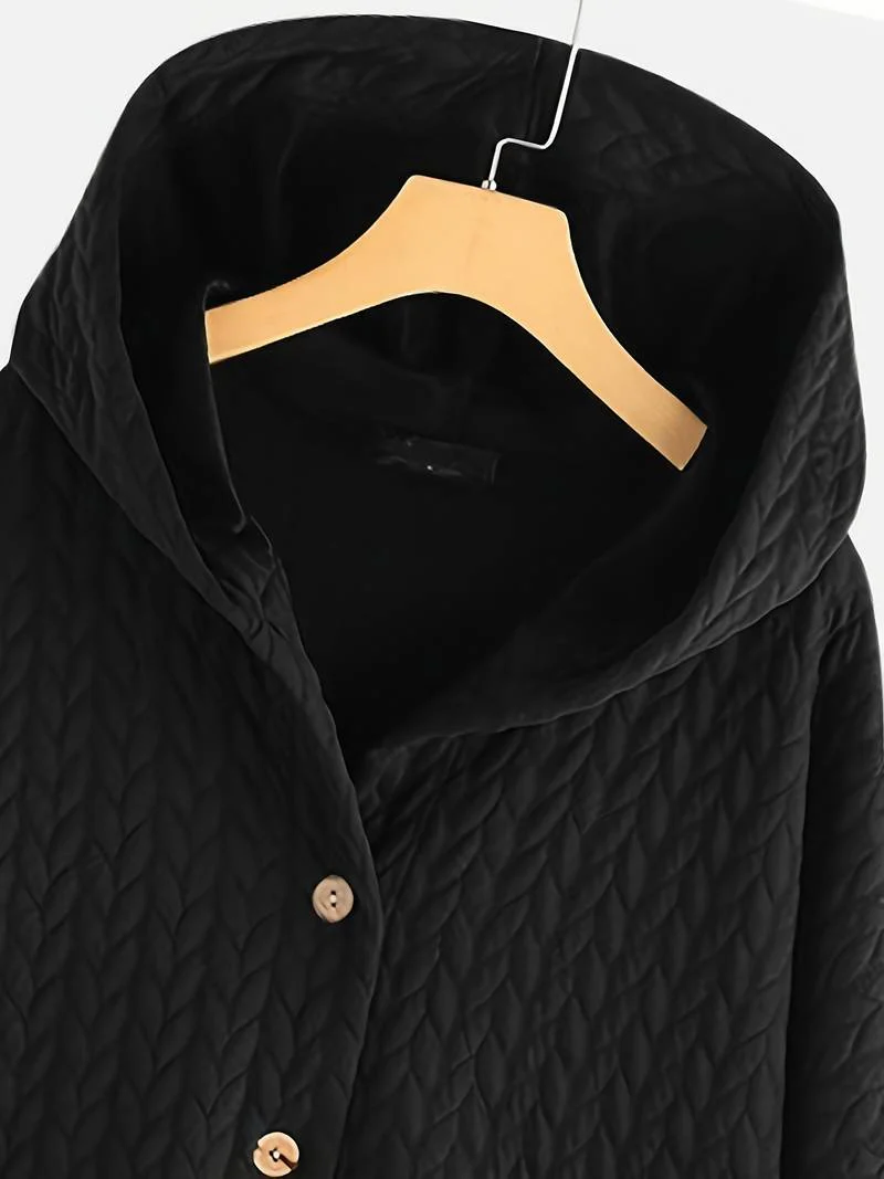 Hilario | Women's quilted hooded jacket with button placket - Image 12