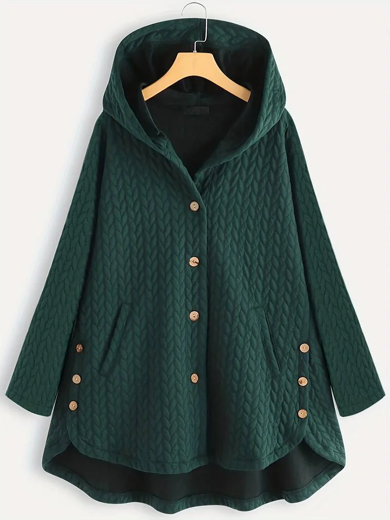 Hilario | Women's quilted hooded jacket with button placket - Image 7