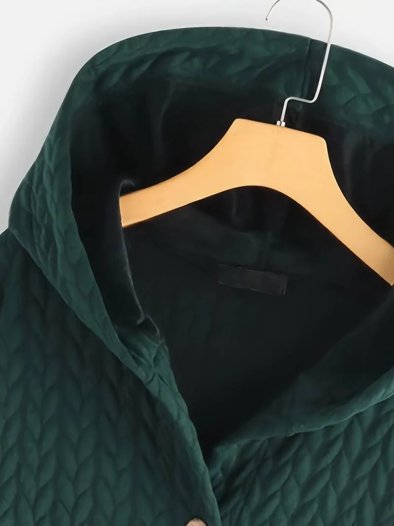 Hilario | Women's quilted hooded jacket with button placket - Image 8