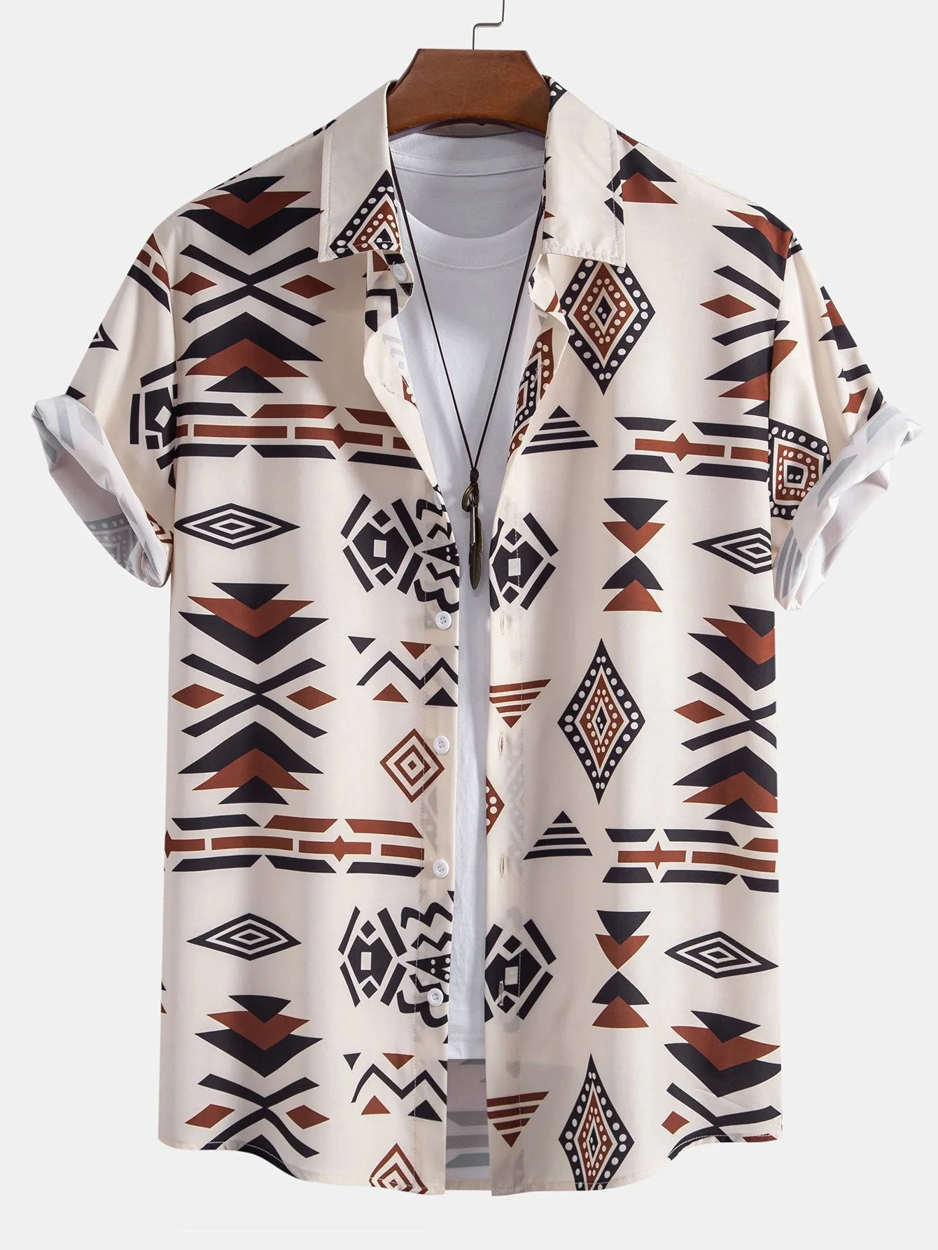 Hipólito® | Aztec Geometric Print Shirt & Swim Shorts - Image 2