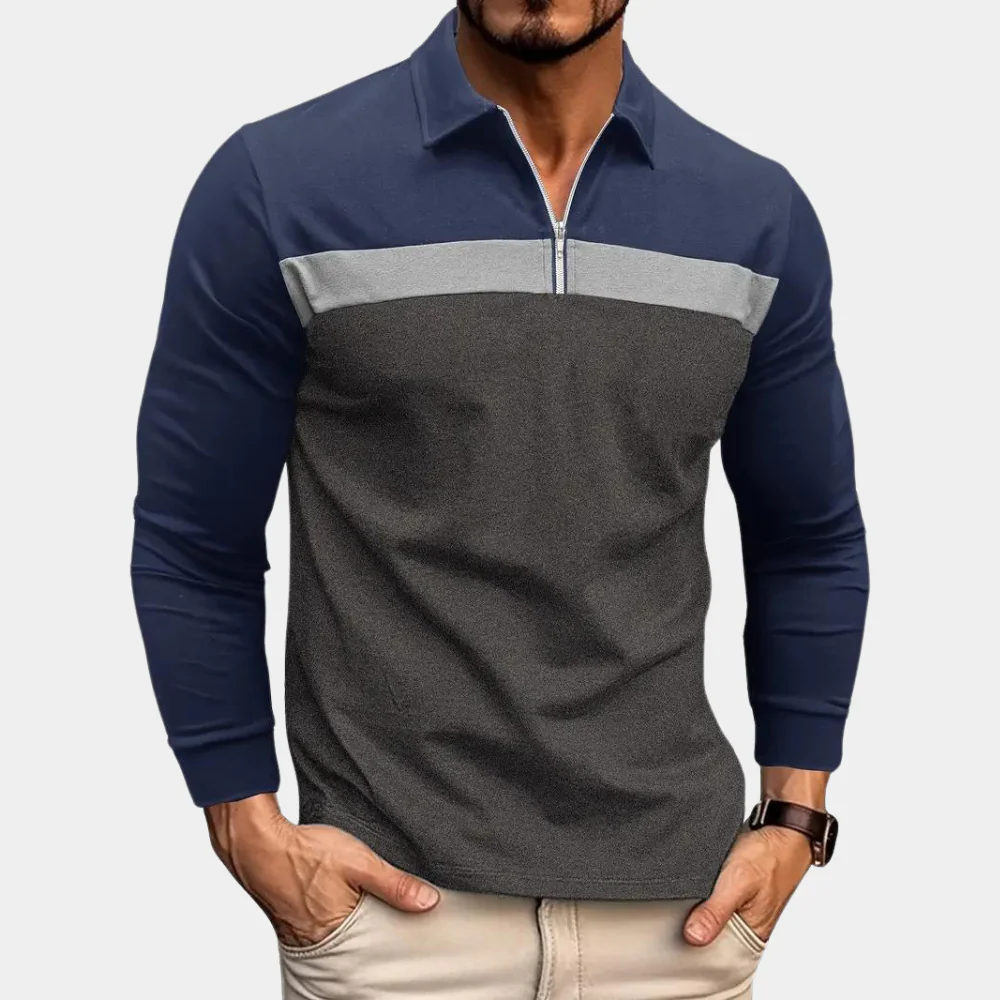 Hiram® | Long Sleeve Polo Shirt For Men - Image 4