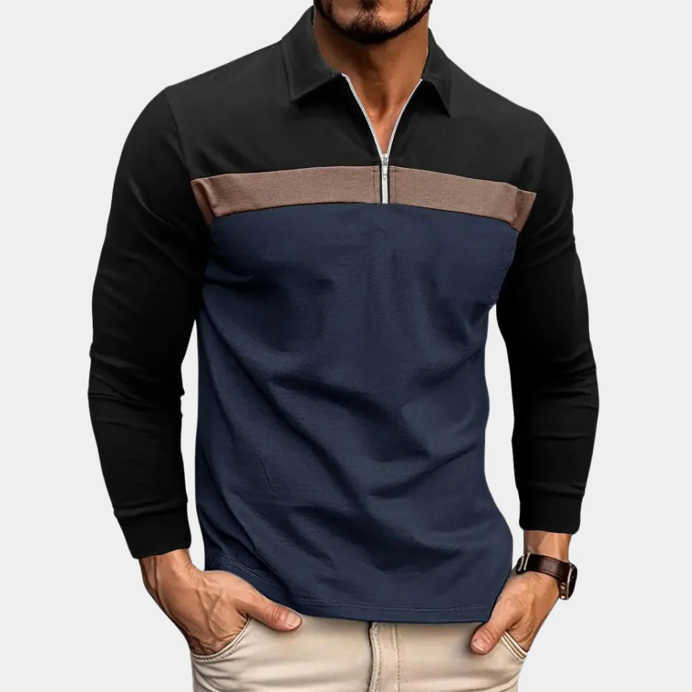 Hiram® | Long Sleeve Polo Shirt For Men - Image 5