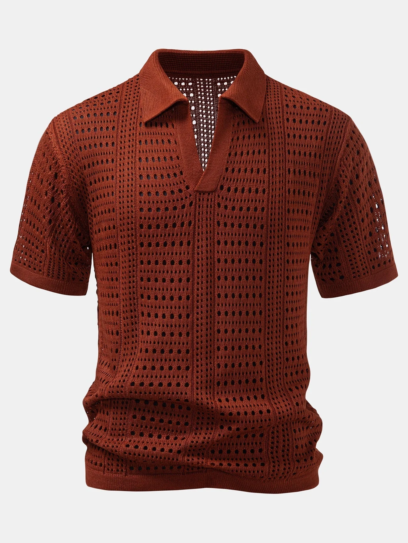 hola POLO A V IN CROCHET & PANTALONI IN LINO WITH GAMBA DRITTA - Image 6