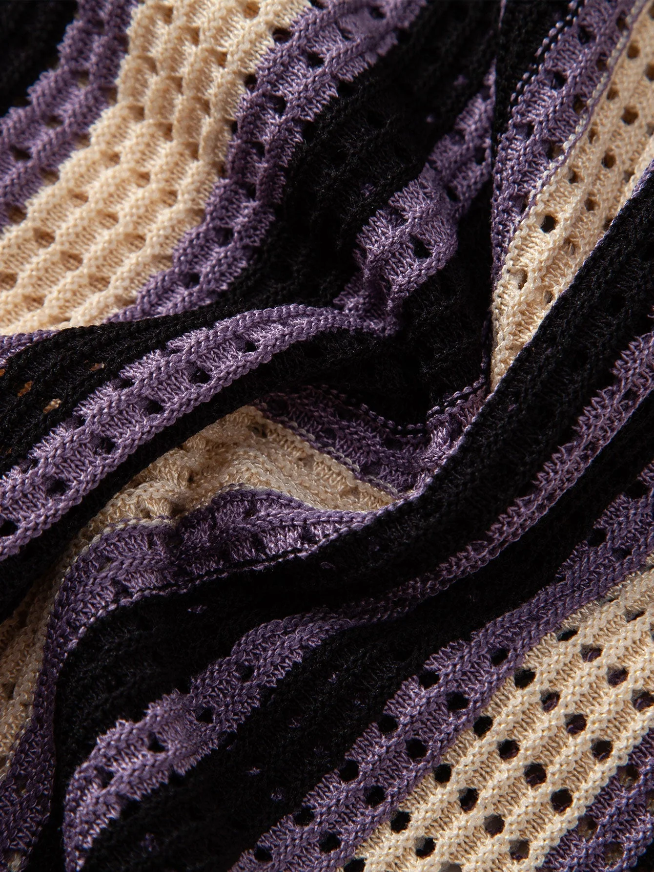 hola STRIPED SHIRT WITH CROCHET EYELETS - Image 12