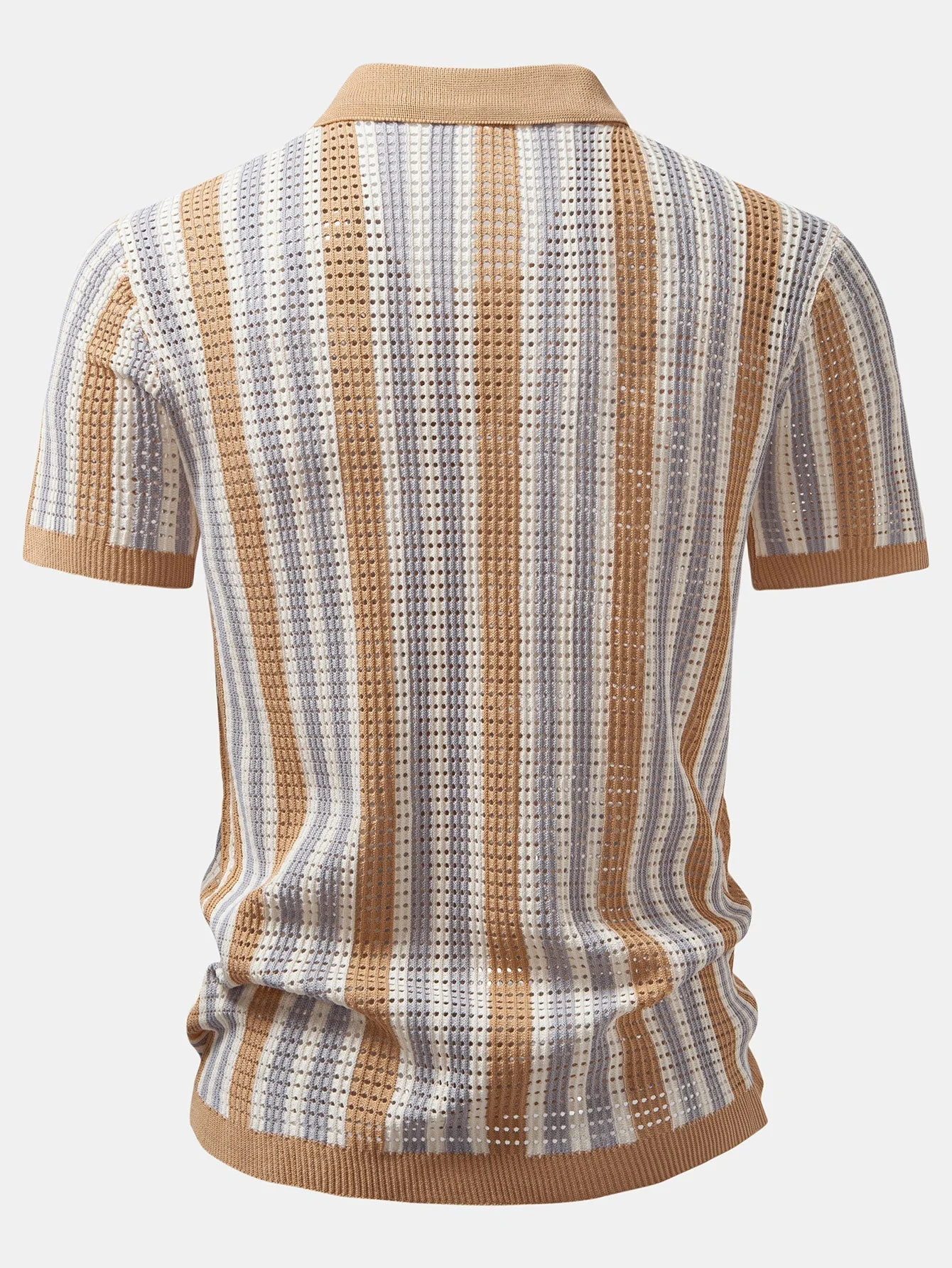 hola STRIPED SHIRT WITH CROCHET EYELETS - Image 2