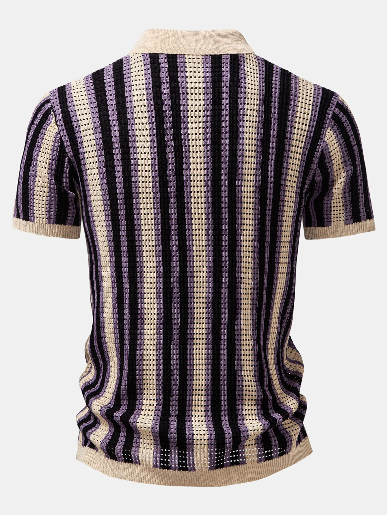 hola STRIPED SHIRT WITH CROCHET EYELETS - Image 4