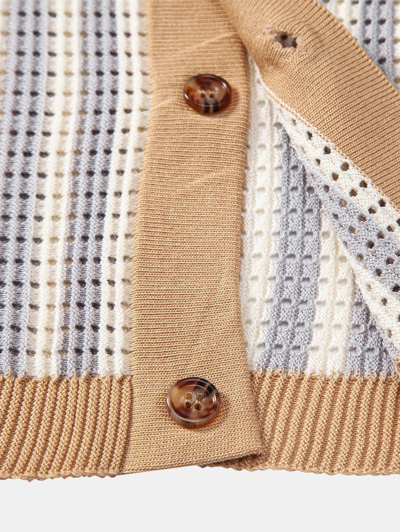 hola STRIPED SHIRT WITH CROCHET EYELETS - Image 6