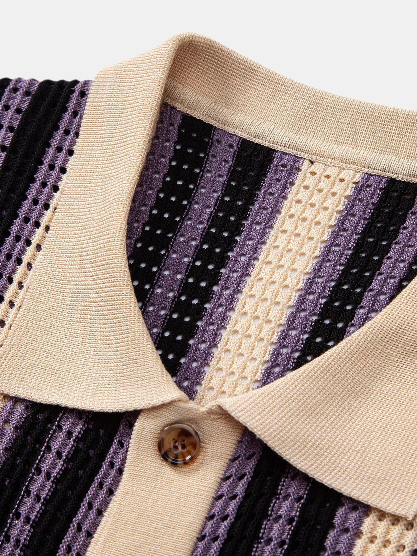 hola STRIPED SHIRT WITH CROCHET EYELETS - Image 9