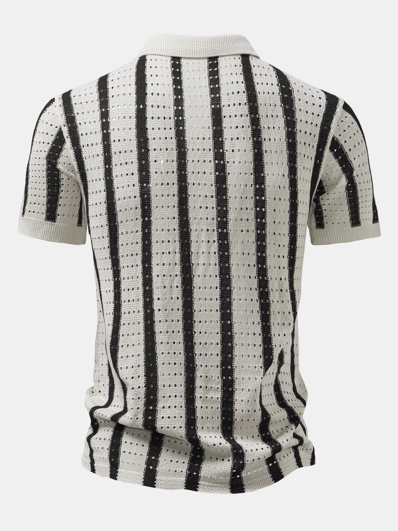 hola Striped shirt with knitted eyelets & straight leg linen trousers - Image 7