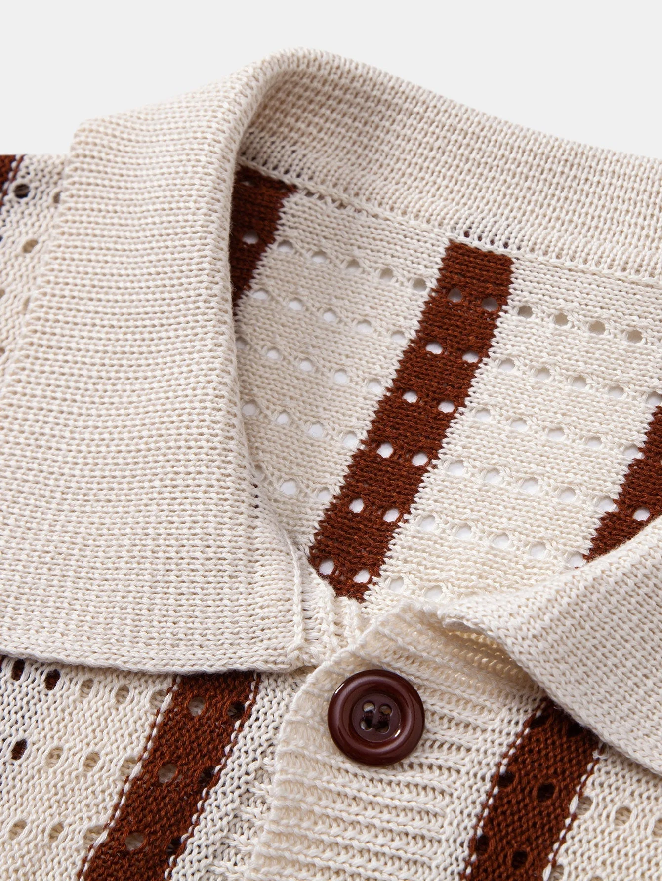 hola STRIPED SHIRT WITH MESH EYELET - Image 5