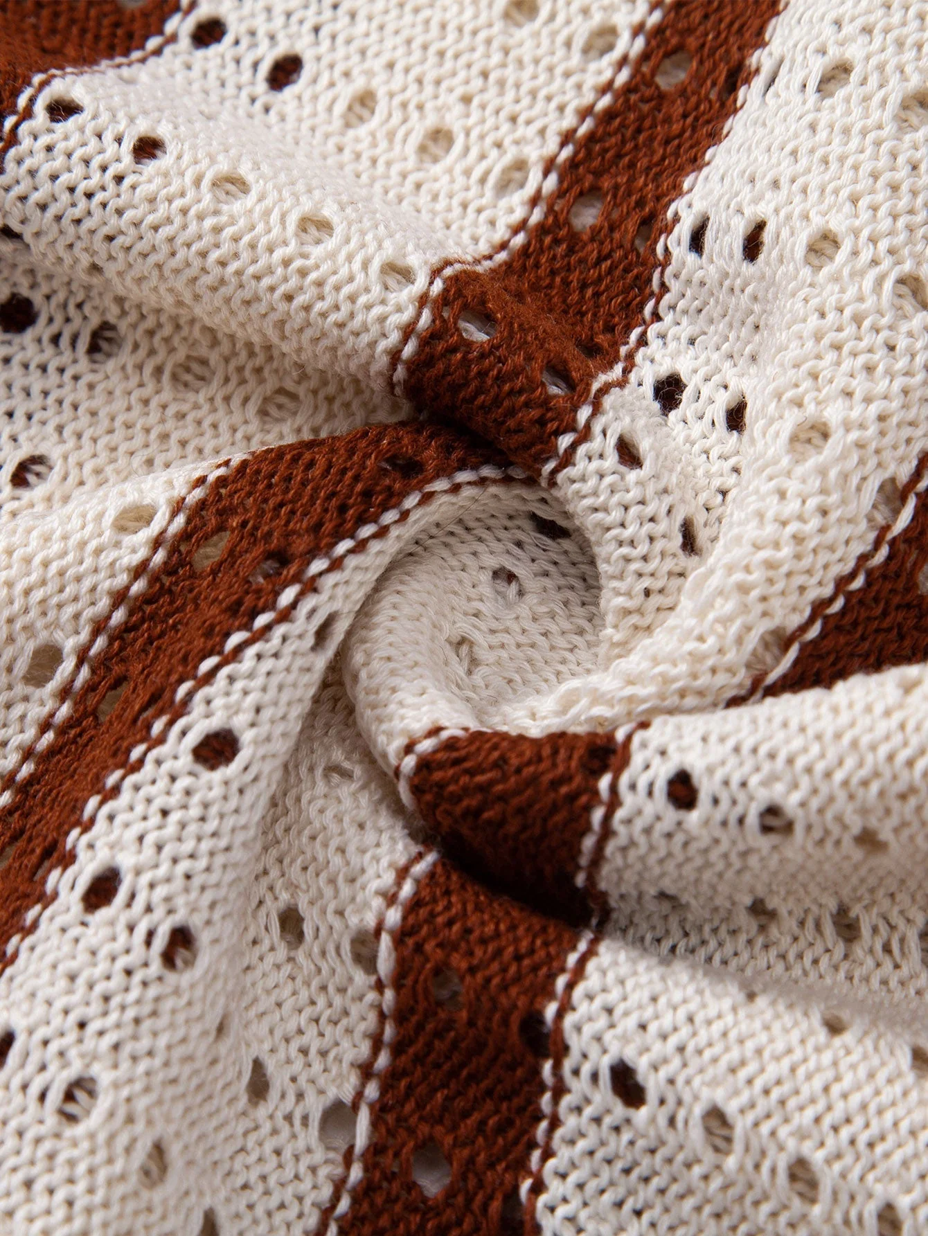 hola STRIPED SHIRT WITH MESH EYELET - Image 8