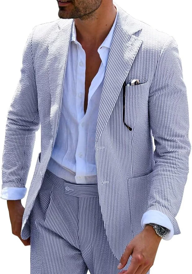Hola Striped Summer Suit (Pants + Jacket) - Image 2