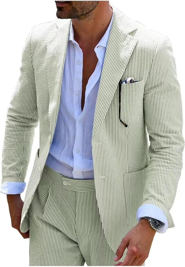 Hola Striped Summer Suit (Pants + Jacket) - Image 6