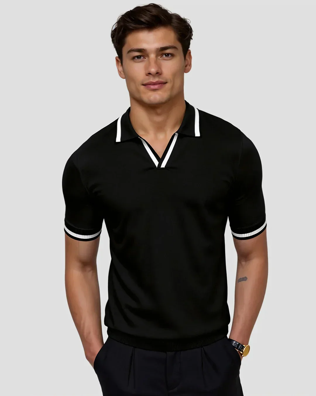 hola TAILOR-MADE PIQUÉ POLO SHIRT WITH CONTRASTING DETAILS - Image 7