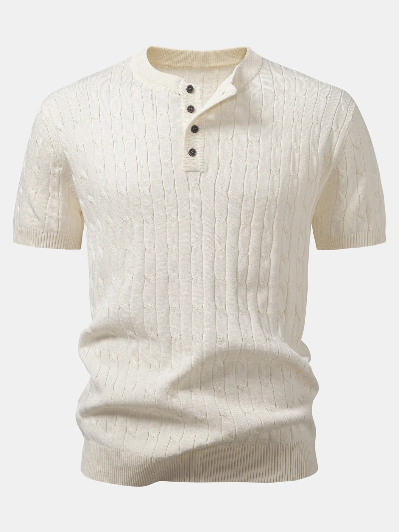 hola Twist Knit Henley Shirt & Slim Fit Skinny Leg Pants - Image 2