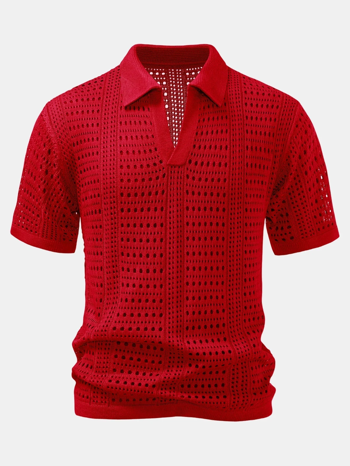 hola V-NECK KNITTED POLO - Image 3