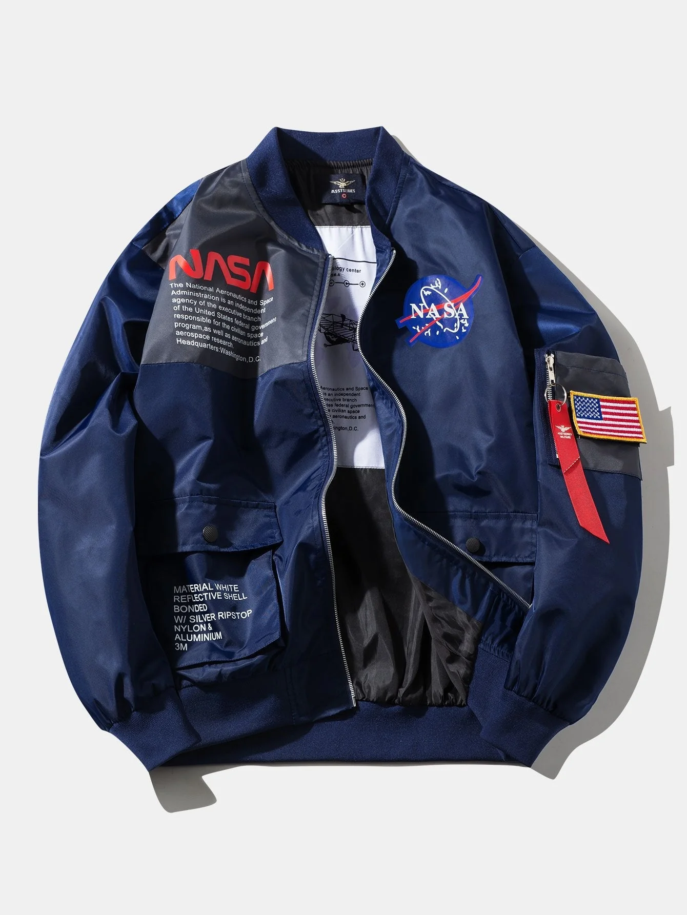 Holden | Oversized NASA Print Bomber Jacket - Image 4