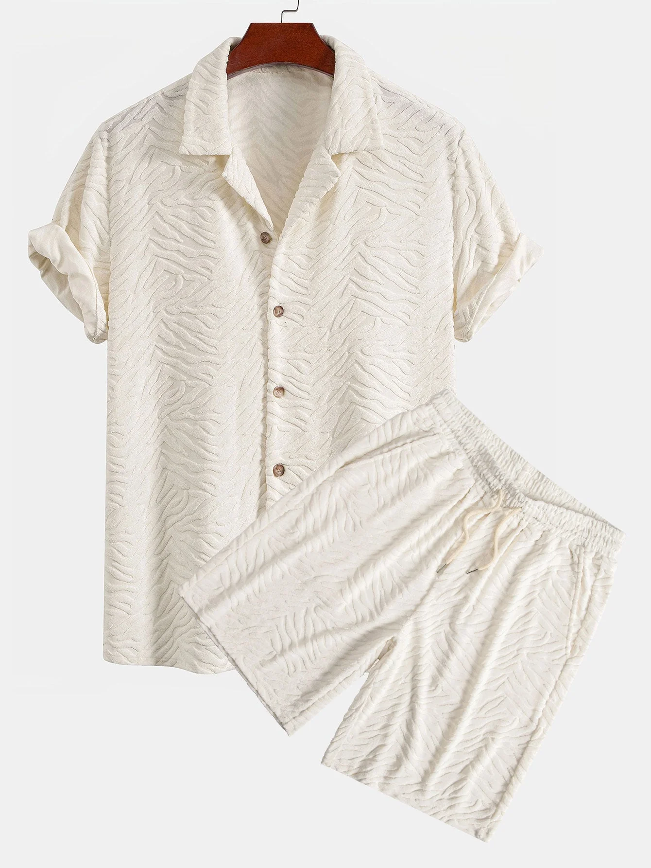 Horacio® | Animal Texture Terry Cuban Shirt & Shorts - Image 2