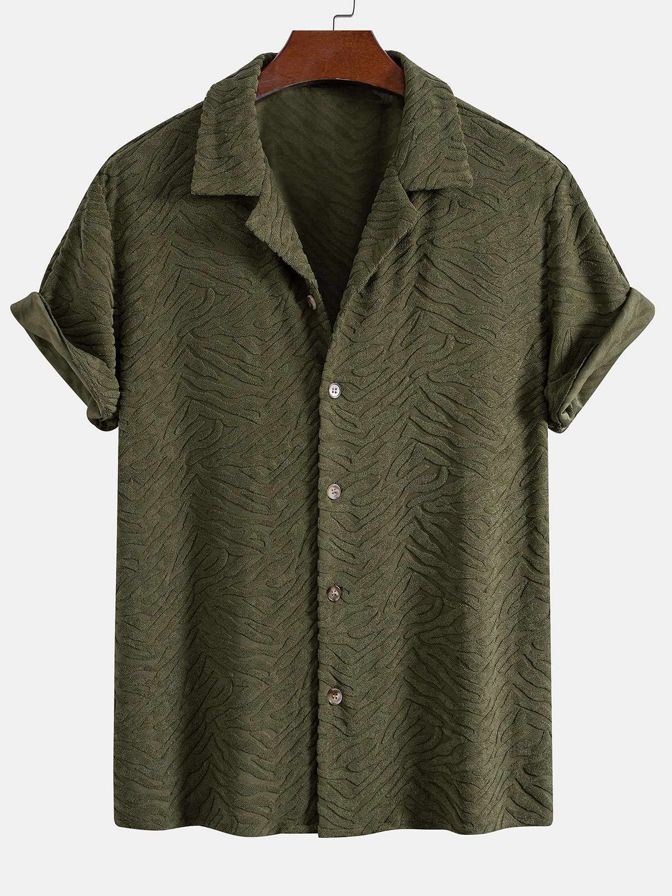 Horacio® | Animal Texture Terry Cuban Shirt & Shorts - Image 4