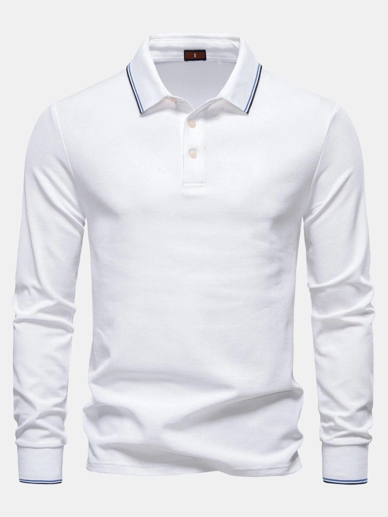 Horacio® | Long Sleeved Contrast Polo Shirt - Image 10
