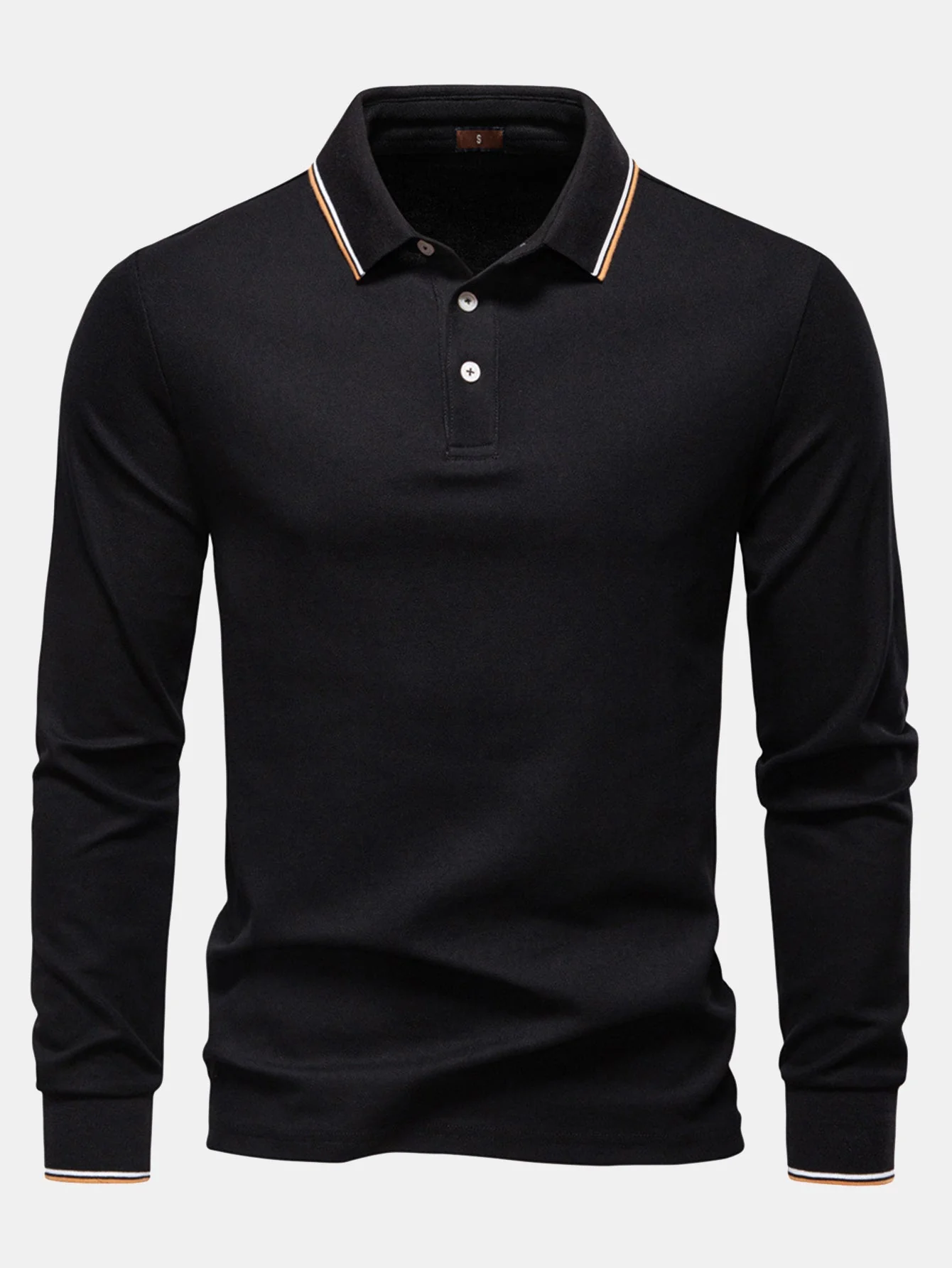 Horacio® | Long Sleeved Contrast Polo Shirt - Image 12