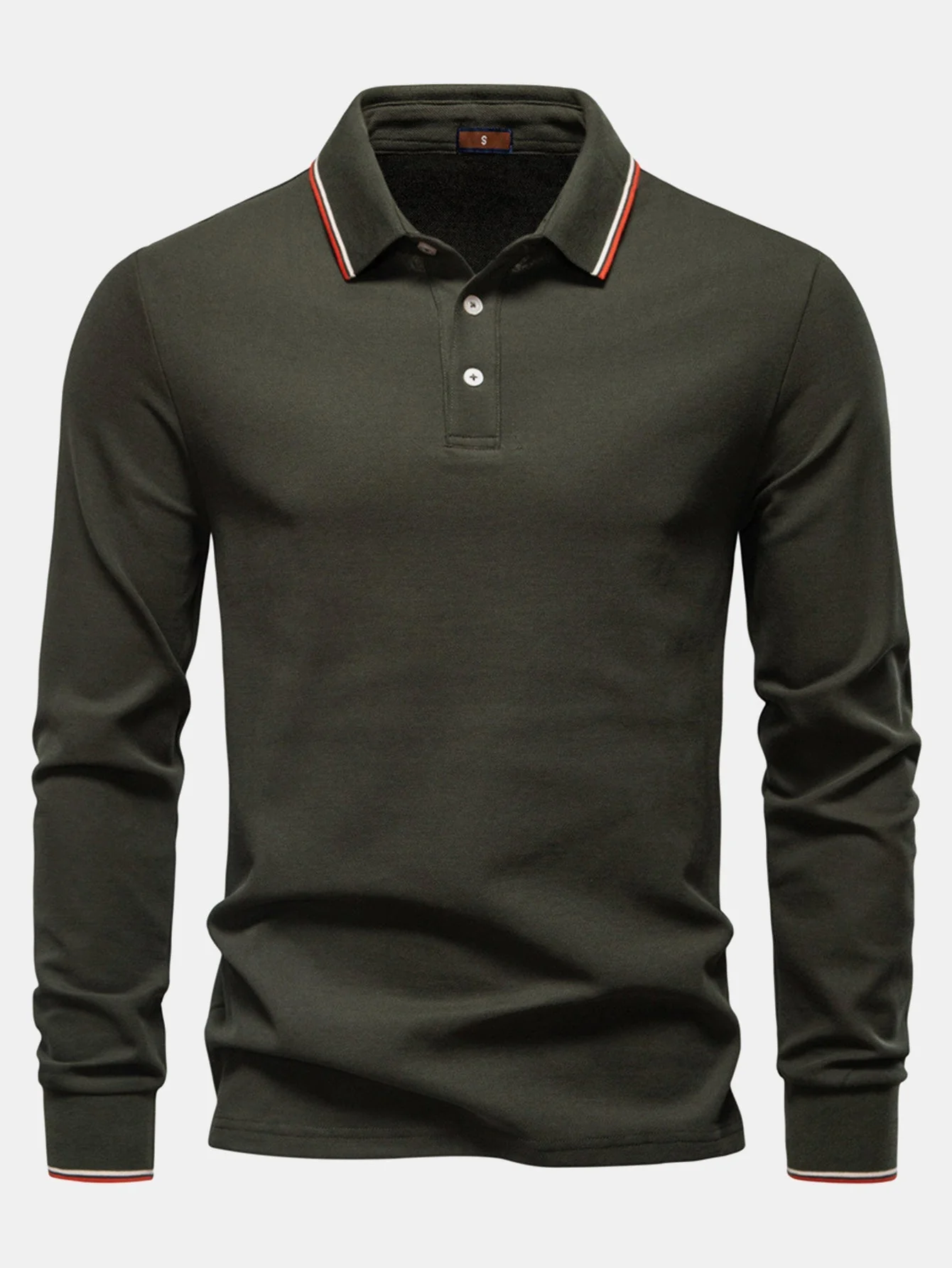 Horacio® | Long Sleeved Contrast Polo Shirt - Image 14