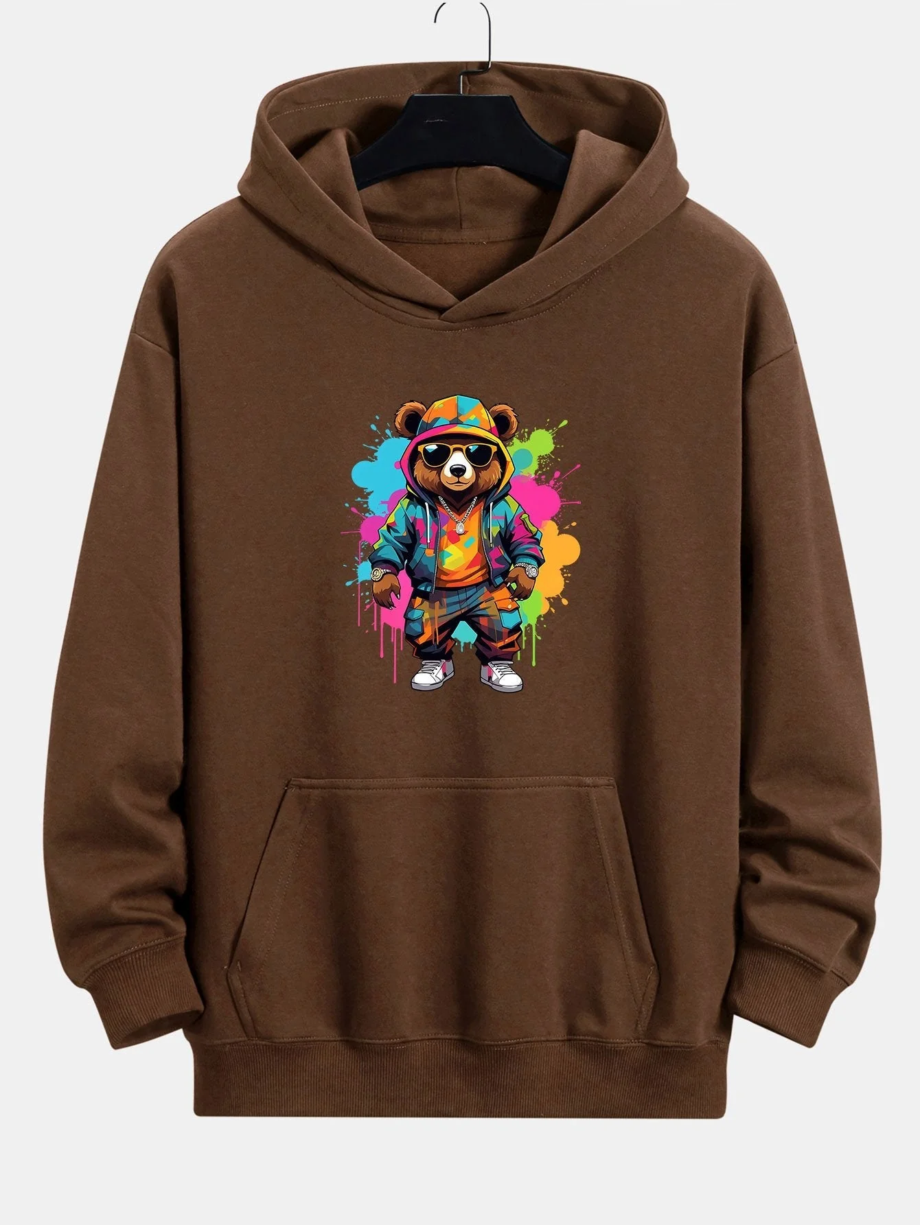 Houston | Ink Bear Print Relax Fit Hoodie - Image 3