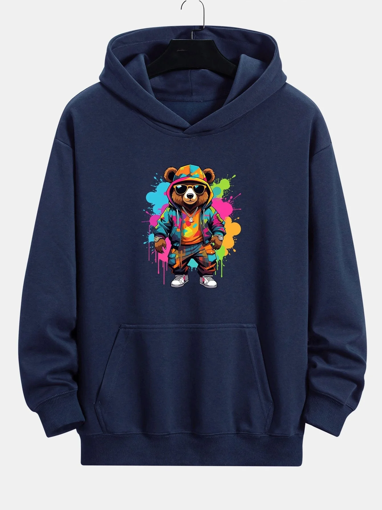 Houston | Ink Bear Print Relax Fit Hoodie - Image 4