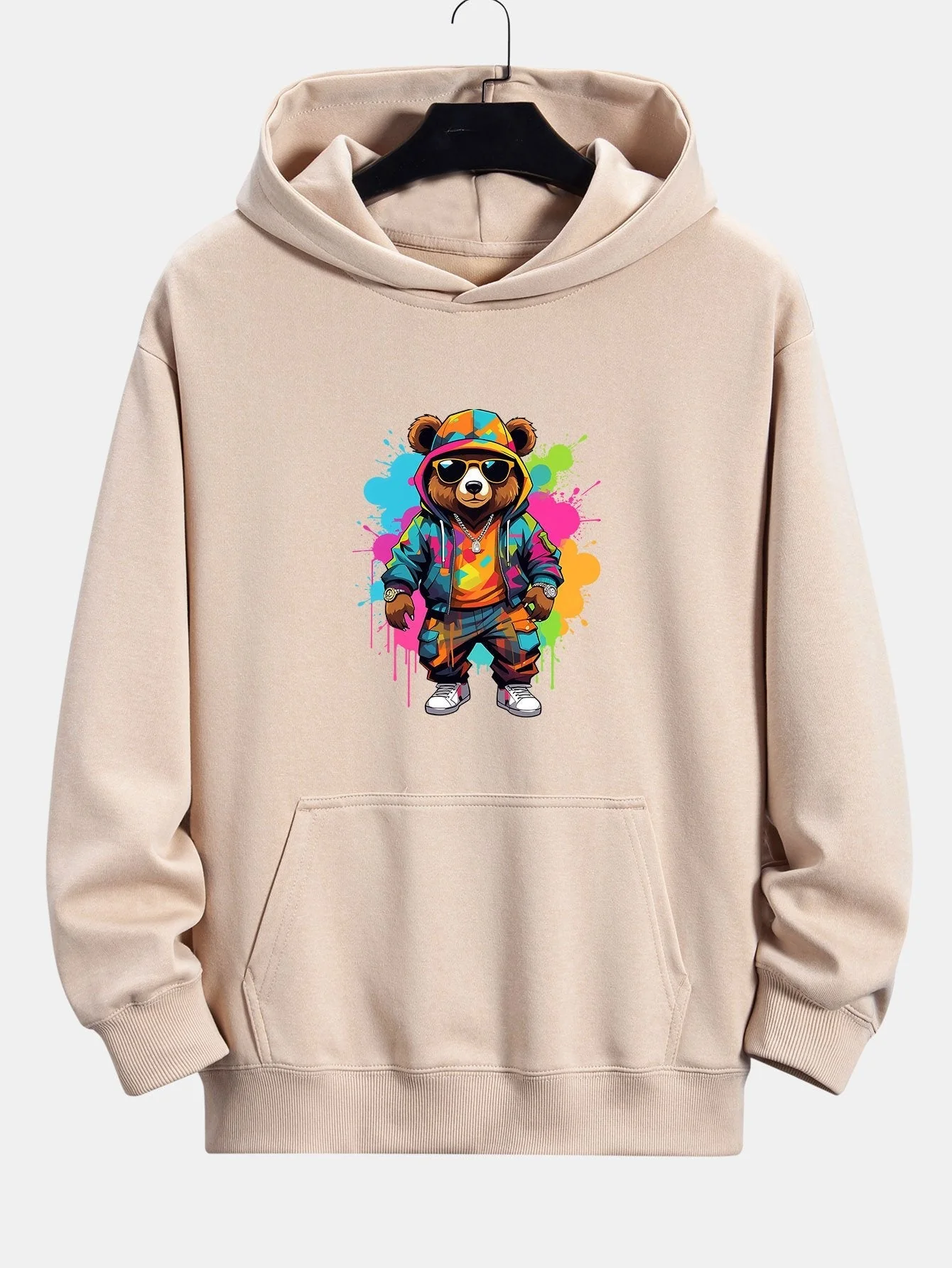 Houston | Ink Bear Print Relax Fit Hoodie - Image 5