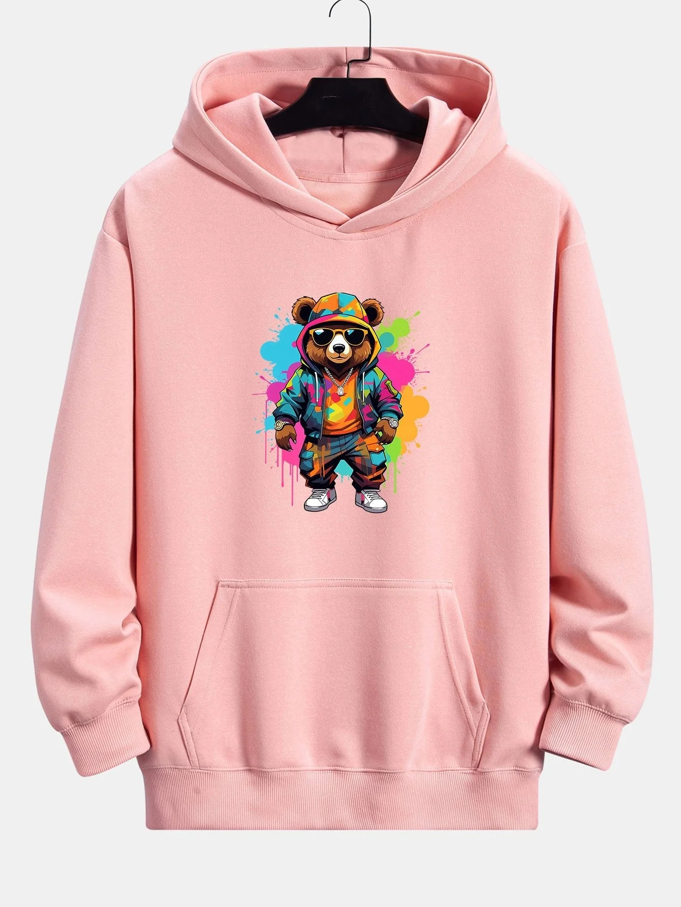 Houston | Ink Bear Print Relax Fit Hoodie - Image 6