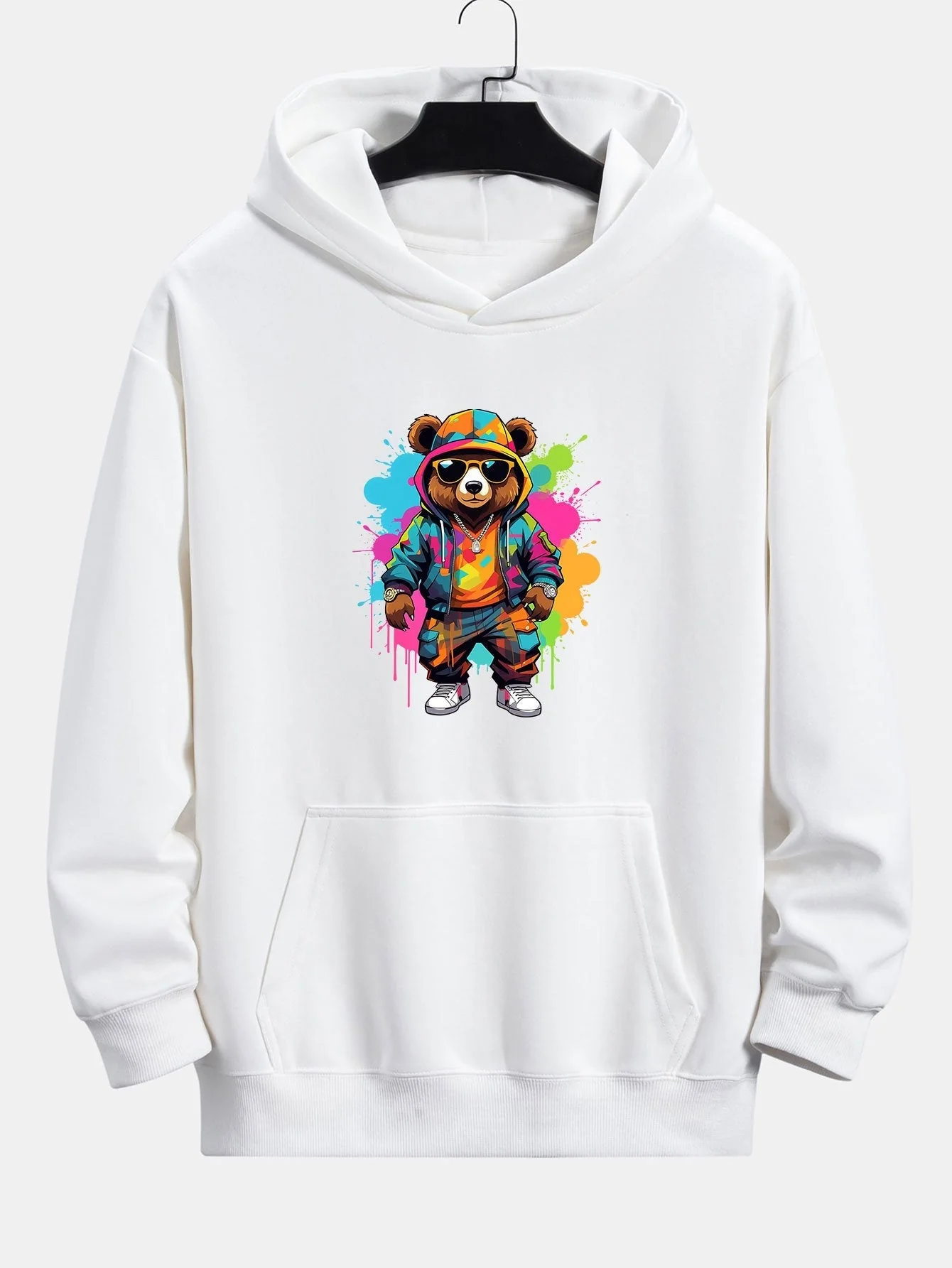 Houston | Ink Bear Print Relax Fit Hoodie - Image 7