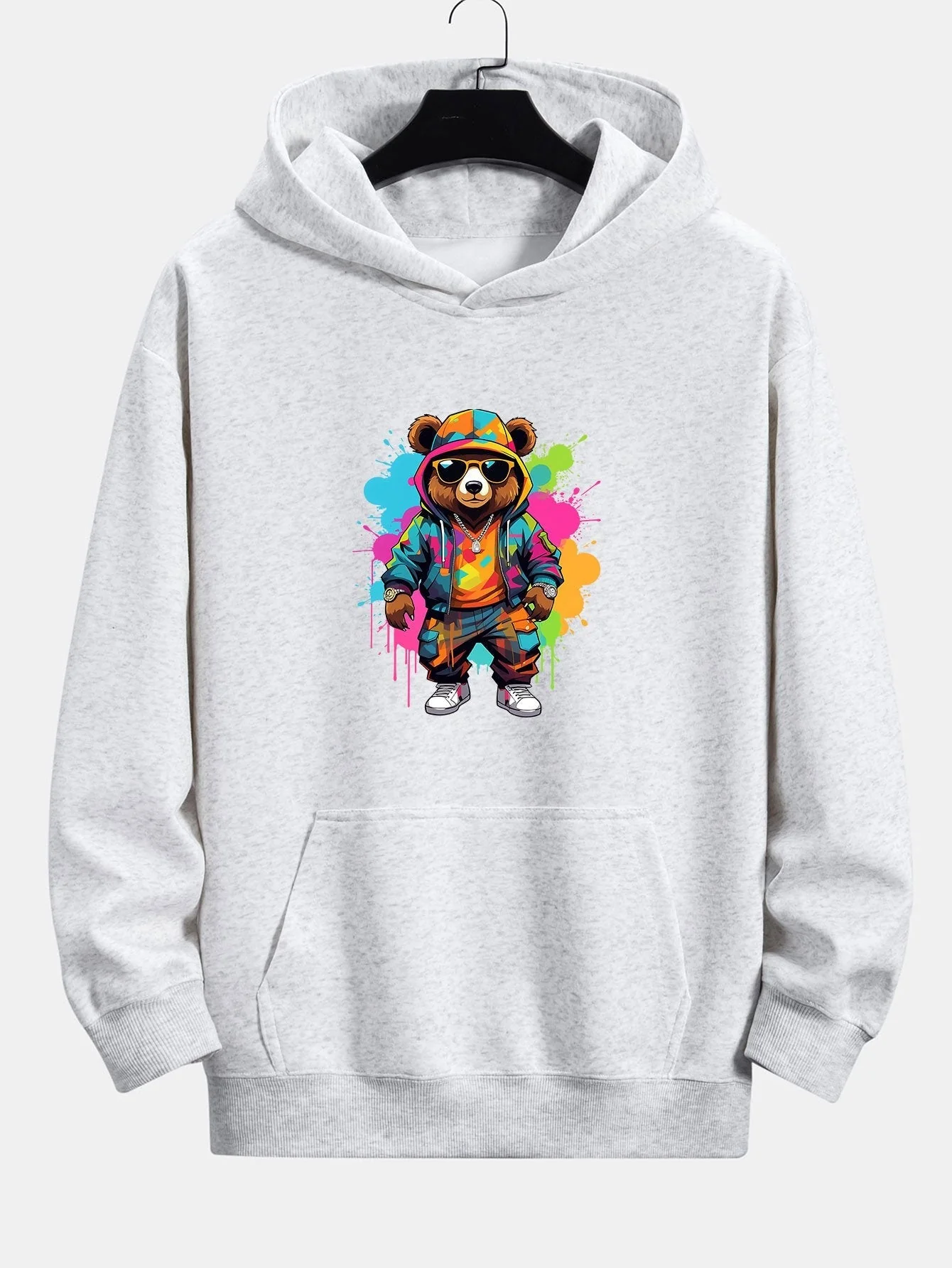 Houston | Ink Bear Print Relax Fit Hoodie - Image 8