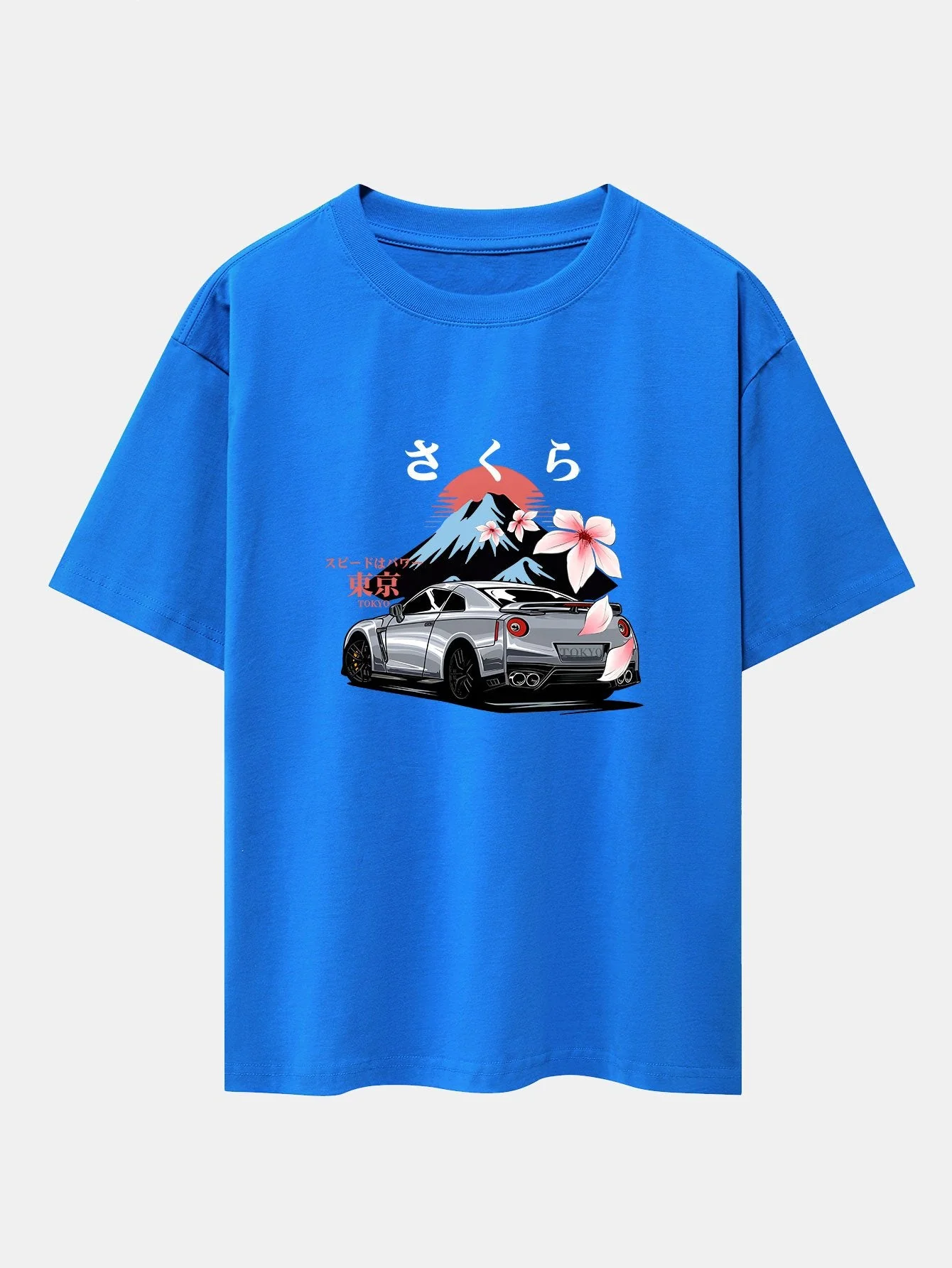 Howard® | Tokyo Cherry Blossoms Car Print Drop Shoulder Oversize T-Shirt - Image 10