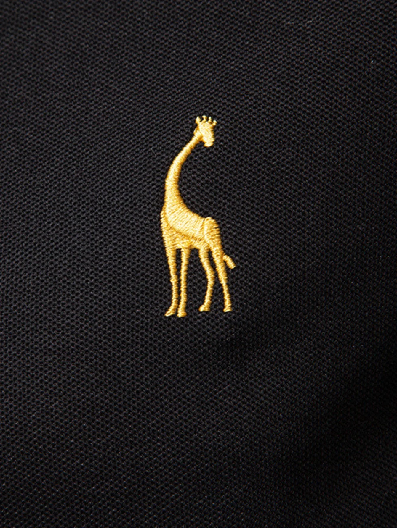 Hubert® | Long Sleeved Giraffe Embroidery Polo Shirt - Image 3