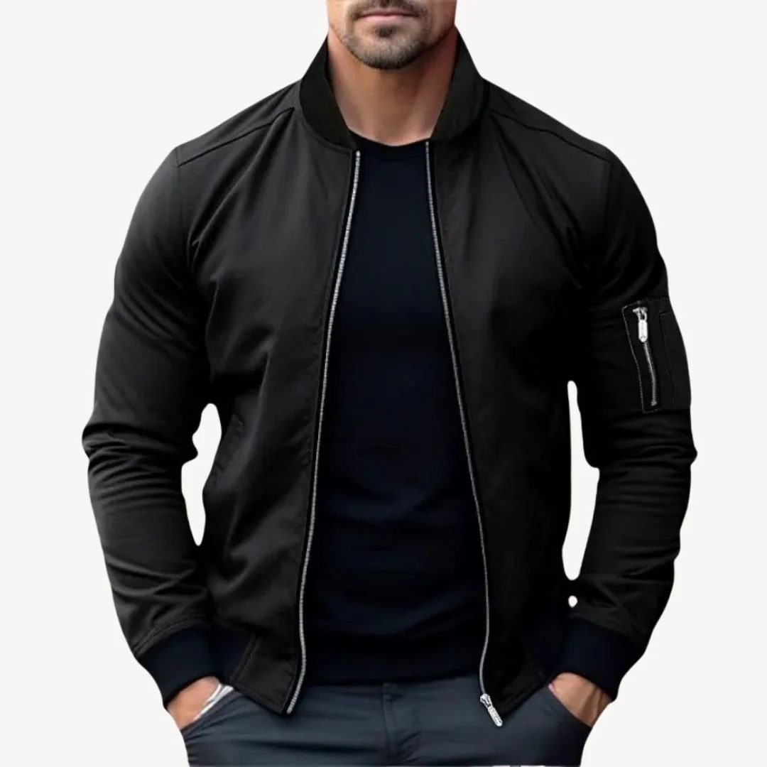 Hubert® | Men’s Bomber Jacket With Zip Pocket - Image 4